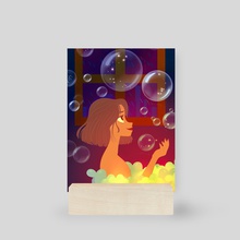 Midnight Bubbles - Mini Print by its.just.vin 