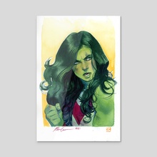 She-Hulk Headshot - Acrylic by Kevin Wada