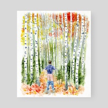 Birch Tree Forest - Poster by Lisa Hanawalt