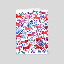 Red Ponies - Card Pack by Lisa Hanawalt