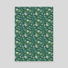 Vintage green floral patternGraphic  - Canvas by lizangie cruz