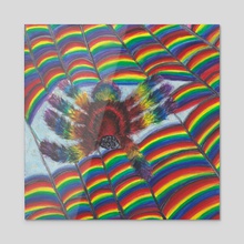 Rainbow Spider - Acrylic by Jennifer Wortham