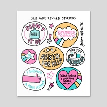 Self Care stickers - Metal by gemma correll