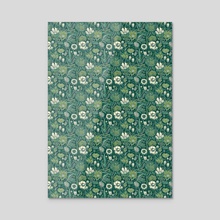 Vintage green floral patternGraphic  - Acrylic by lizangie cruz
